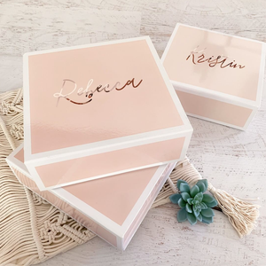 Scatola di Lusso Personalizzata per Proposta Damigella d'Onore, Scatola Regalo Rigida Magnetica <span class=keywords><strong>Rosa</strong></span> con <span class=keywords><strong>Nome</strong></span> Personalizzato in Lamina Oro <span class=keywords><strong>Rosa</strong></span> per Festa di Matrimonio - Product Image 4