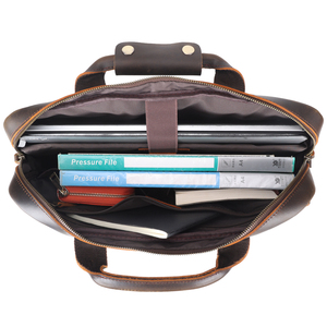 Túi xách da bò Crazy Horse 15.6 inch, túi đeo chéo công sở dành cho nam, chất liệu da thật, đựng laptop - Product Image 4