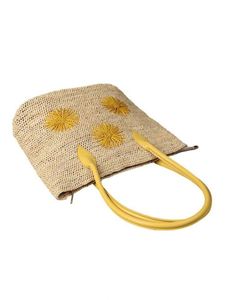 2025 New Arrival Women Handmade <b>Raffia</b> Straw HandBag Large Capacity Single Shoulder Embroidered Daisy Handheld Straw Bags - Product Image 5