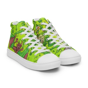 <span class=keywords><strong>Scarpe</strong></span> in tela alte personalizzate verde a quadri con borchie e rivetti, stile punk rock, casual, sportive - Produttori di <span class=keywords><strong>scarpe</strong></span> personalizzate - Product Image 2
