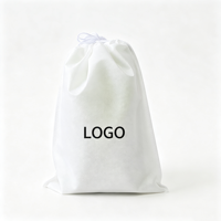 Pochette anti-poussière en PP non tissé multi-tailles avec cordon de serrage, logo personnalisé imprimé, sac réutilisable pour le rangement de sacs à main, chaussures et bottes