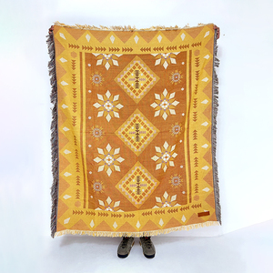 Customized 100% Recycled Cotton Woven Throw Blanket Outside <strong>Picnic</strong> <strong>Rugs</strong> - Product Image 2