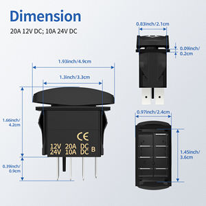 Interrupteur à bascule à inversion de polarité 12V/24V haute résistance 20A Momentané DPDT 7 broches <span class=keywords><strong>LED</strong></span> pour automobile marine - Product Image 2