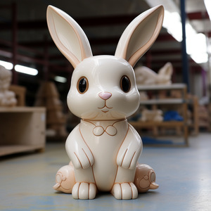 ตุ๊กตากระต่ายพีวีซีขึ้นรูปตามสั่ง สูงสุด 3.9 นิ้ว ของตกแต่งภายในบ้าน สไตล์โมเดิร์น ของขวัญสำหรับห้องนั่งเล่น - Product Image 5