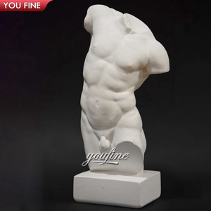การออกแบบคลาสสิกขายส่งมือแกะสลักโบราณหินอ่อนเปลือยรูปปั้นลำตัวเปลือยประติมากรรมหน้าอกเปลือย - Product Image 5
