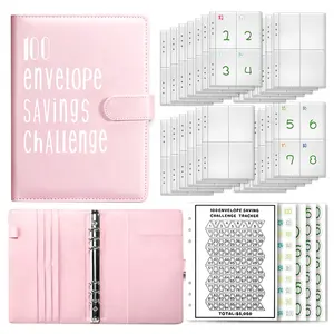 Savings Challenges Book Envelopes Cash Budget Planner Book 100 Envelope Savings Challenge Binder