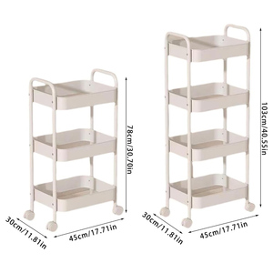 Estante De Almacenamiento <b>Plastic</b> Kitchen Organizers Bedroom Storage Shelf Bathroom Rack Storage Holders with <b>Wheels</b> - Product Image 2