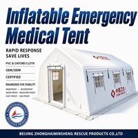 Tente de Secours Gonflable d'Urgence Quatre Saisons Double Couche 36 PVC Imperméable Abri Portable pour Catastrophes Temporaire 36 ㎡