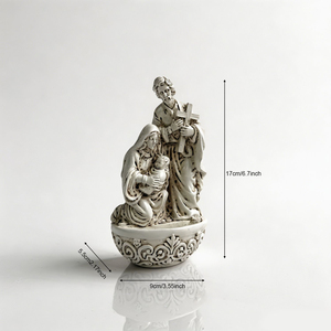 Statue <span class=keywords><strong>de</strong></span> <span class=keywords><strong>la</strong></span> <span class=keywords><strong>Sainte</strong></span> Famille en résine, Fontaine à eau bénite, Bassin d'eau <span class=keywords><strong>de</strong></span> bénédiction catholique, Figurine, Décoration religieuse <span class=keywords><strong>de</strong></span> bureau ou murale, Cadeau d'église - Product Image 6