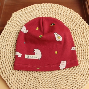 Cappello da bambino primavera autunno sottile monostrato cappello da bambino in cotone lavorato a maglia in cotone traspirante bandane etniche stampate con motivo animale dei cartoni animati - Product Image 6