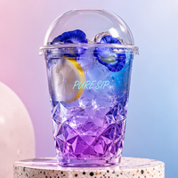 Gobelets en plastique transparent avec couvercles, impression personnalisée, vente en gros pour les boissons Boba