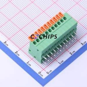 JL141R-25411GA1 Spring Terminal Block Bent Lead Through Hole,P=2.54mm Connector 1x11P 2.54mm Green Right Angle Insert - Product Image 1