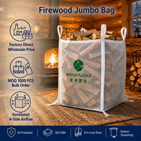 Sac de stockage de bois de chauffage extérieur 1000 kg, ventilé, en FIBC Jumbo, robuste, traité anti-UV, réutilisable, pour approvisionnement en vrac Saco Lena