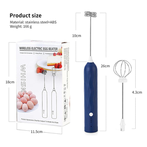 Mousseur à lait électrique portatif <span class=keywords><strong>en</strong></span> plastique avec 2 fouets <span class=keywords><strong>en</strong></span> acier inoxydable, recharge USB, mélangeur à café, mousseur à matcha, mixeur - Product Image 5