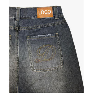 Customized Logo Embroidered <b>Patch</b> <b>Men</b> Jorts Streetwear Raw Hem Y2k Baggy Jeans <b>Shorts</b> Hight Quality <b>Men</b> Denim <b>Shorts</b> - Product Image 3