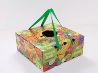 Boîte cadeau pliable écologique pour fruits avec impression de logo couleur personnalisée, panier en carton portable et ensemble cadeau de fruits