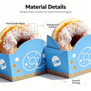 Maßgefertigte Geprägte Donut-Verpackungen mit Vollfarbdruck aus Recyclingmaterialien für Obstkuchen, Sahnekuchen, Spezialgebäck und Sushi - Product Image 2