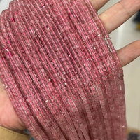 Perles carrées facettées en pierre naturelle de 3 mm en gros : Jaspe Avocat, Grenat, Pierre du Soleil pour la fabrication de bijoux