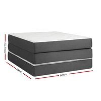 Dreifach Faltbare Memory-Schaum-Matratze, Tragbares 3-fach Bett mit Abnehmbarem, Waschbarem Bezug für Reisen, Camping, Wohnwagen, Gästebett OEM/ODM