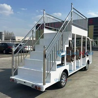 Bus électrique touristique à double étage personnalisable, escalier robuste, batterie lithium haute qualité, chargeur intelligent