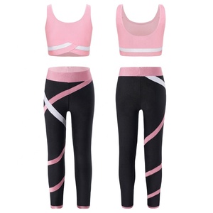 Camiseta Deportiva para Niñas de 6 a 16 Años, Top Deportivo con Leggings para Patinaje Artístico, Yoga, Ejercicio, Gimnasia, Ropa de Entrenamiento, Danza - Product Image 2