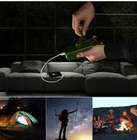 Power Bank portabel USB ganda, pengisi daya matahari 10W untuk berkemah dengan fitur tahan air Antarmuka Input USB mikro