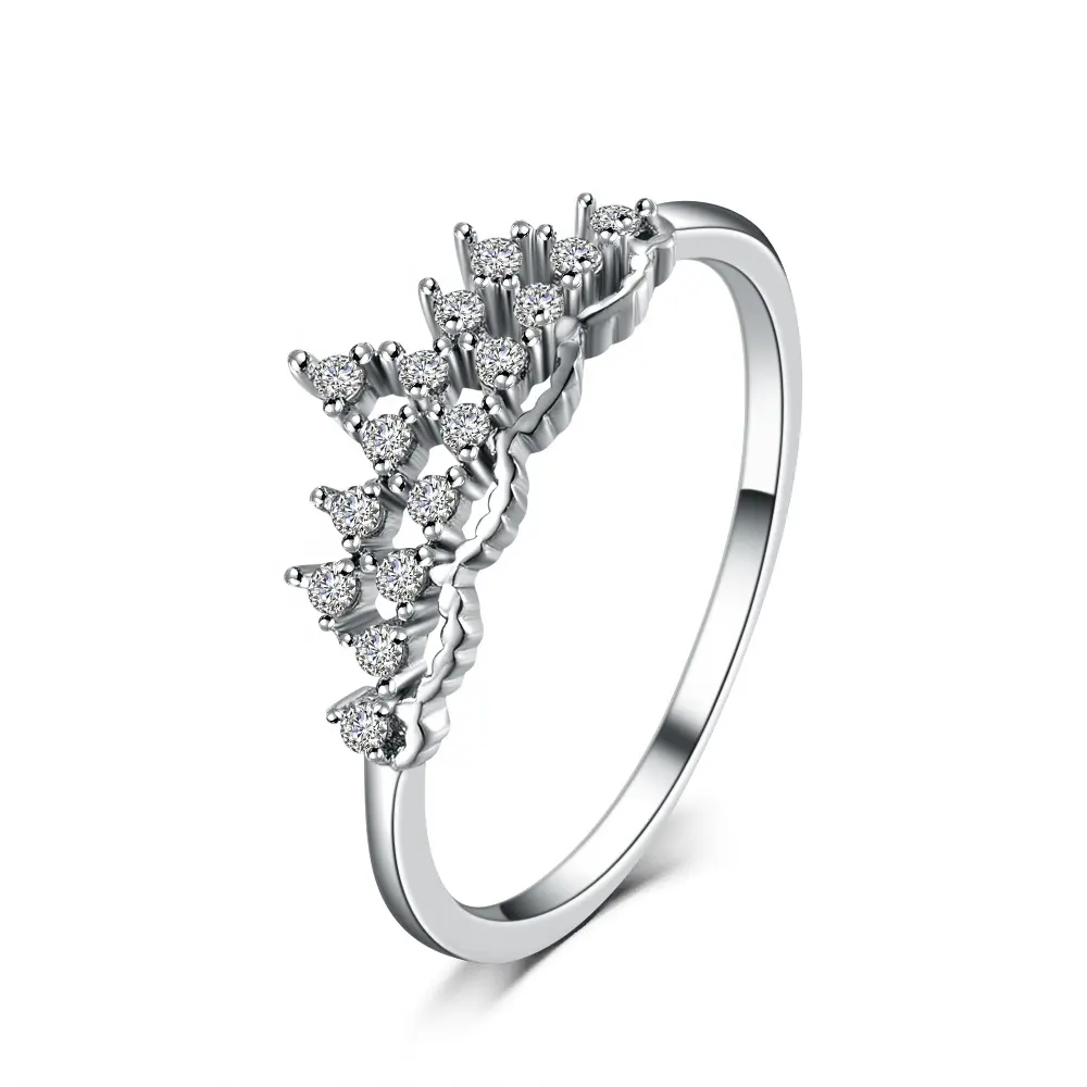 Женское кольцо с короной принцессы, из серебра 925 пробы с кристаллами