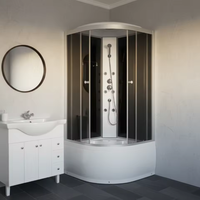Ensemble de salle de bain complet avec cabine de douche coulissante carrée intégrée de haute qualité, avec cadre en verre trempé, pour usage hôtelier, prix d'usine