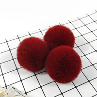 Pompon en vraie fourrure de lapin avec bande élastique pour pendentifs DIY, ornements, cadeaux et jouets pour animaux – Vente chaude en usine