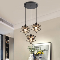 Nouvelle Mode Rétro Lanterne Fer Cage Cristal LED Plafonnier Lustre Restaurant Couloir Décoratif LED Suspension