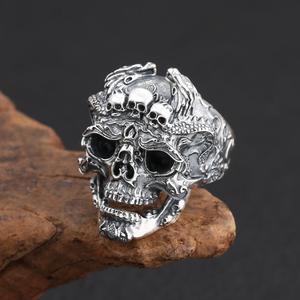 Hot bán cổ điển Gothic Punk <span class=keywords><strong>Skull</strong></span> nhẫn cho nam giới chủ yếu làm bằng hợp kim hoàn hảo món quà kỷ niệm từ mong muốn đồ trang sức - Product Image 4