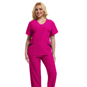 Elegante nuevo estilo de Spa para mujer de moda de manga corta conjuntos de uniformes XL personalizado impreso enfermera al por mayor conjuntos médicos personalizados - Product Image 3