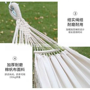 เปลญวนผ้าใบแบบป้องกันการหมุนเปลพับได้เหมาะสำหรับการพักผ่อนกลางแจ้ง - Product Image 4