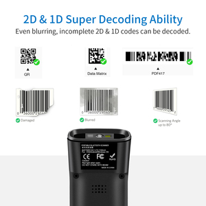 Symcode R55 Hall Sensing Mode Wireless Barcode Scanner Automatic <strong>Scan</strong> with Holder Blackview Mobile Phone A4 <strong>Size</strong> Stock 1D &amp; 2D - Product Image 5