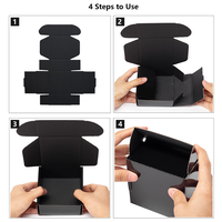 Boîte d'Expédition Noire Personnalisée en Gros avec Logo Personnalisable, Boîte d'Emballage Carton Ondulé pour Vêtements Chaussures Chapeaux
