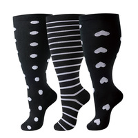 Chaussettes grande taille pour la course à pied, le cyclisme, les voyages, motif jacquard, nylon, séchage rapide, bas de compression, tailles plus grandes, sport, fitness