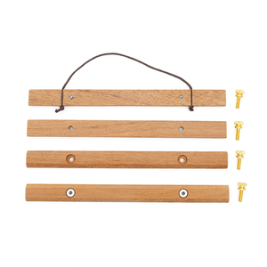 Natürlicher Teakholz-Posteraufhänger, Messingschraubklemme, Großhandelslieferung für Galerien, Geschäfte und Heimdekoration - Product Image 3