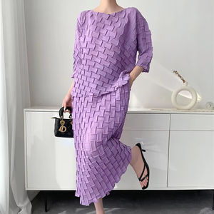 Completi Morbidi ed Elastici da <span class=keywords><strong>Donna</strong></span> Design Unico Alta Qualità Abiti Plissettati Eleganza Stile Miyake Abiti Turchi Completi Taglie Forti da <span class=keywords><strong>Donna</strong></span> - Product Image 1