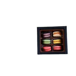 Hot Selling Recyclable Elegant Luxury Black Art Paper Macaron <b>Box</b> Customized Gift Packaging for Biscuit Sweet <b>Cookie</b> - Product Image 6