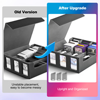 Juzi 1800+ Organisateur de cartes portable sans étui à 3 rangées, pour 3 présentoirs Commander, Magic TCG, PTCG, Carrom Board, rangement de cartes sportives en PU