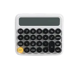 JUNNO Kalkulator 12 Digit Desktop Elektronik Lucu Baru Menghitung Hadiah Kantor LCD Kalkulator dengan Mode Mekanis Kunci Warna-warni