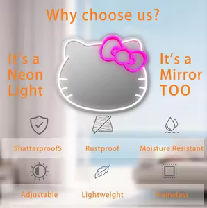 Luces LED de Neón Inteligentes Modernas al por Mayor, Diseño de Hello Kitty, Clasificación IP67, Decoración de Pared para Maquillaje, Plástico, Garantía de 1 Año - Product Image 5
