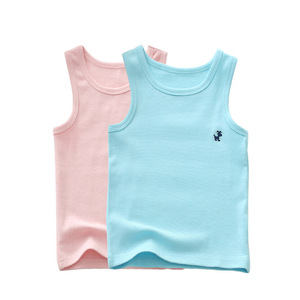 Débardeur d'été à motif uni pour garçons et filles, en pur coton tricoté, sous-vêtement intime pour enfants - Product Image 5