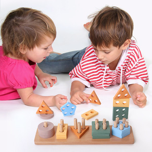 Jouets <span class=keywords><strong>Montessori</strong></span> <span class=keywords><strong>18</strong></span> + <span class=keywords><strong>mois</strong></span>, jouets de tri et d'empilage en bois pour les tout-petits <span class=keywords><strong>jouet</strong></span> d'apprentissage préscolaire, cadeau pour les jouets de garçon - Product Image 3