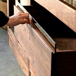 Meuble de salon en bois massif, armoire à vin, buffet, armoire de rangement à grande capacité pour la maison - Product Image 6