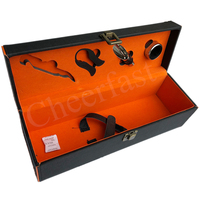 Boîte cadeau décorative en similicuir pour vin, durable, avec 4 outils de bar, emballage cadeau en cuir PU, boîte à vin unique pour une bouteille