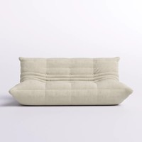 Canapé lounge moderne 3 places sans accoudoirs, fauteuil de salon style pouf moelleux pour meuble d'appoint