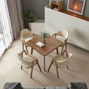 Современный минималистский квадратный обеденный стол, набор стульев для домашнего приема, для переговоров, молочного чая, кафе для небольших квартир - Product Image 3