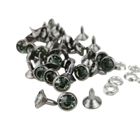 Tête de rivet en acier inoxydable coloré avec cristal, plaqué zinc, pour la décoration de points, rivets, cuir, jeans, sacs, chaussures, réparation et bricolage