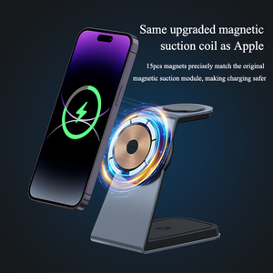 ที่ชาร์จไร้สายแบบ3 in 1ทำจากอะลูมิเนียม15W สำหรับ <span class=keywords><strong>iPhone</strong></span> 15 14 <span class=keywords><strong>13</strong></span> 12 Airpods <span class=keywords><strong>Apple</strong></span> <span class=keywords><strong>Watch</strong></span> - Product Image 6